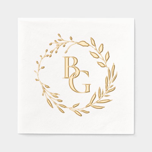Bruiloft initialen folie servetten (Voorkant)