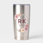 Bruiloft Initialen ingelijst gepersonaliseerde bru Geïsoleerde Drinkbeker (Achterkant)
