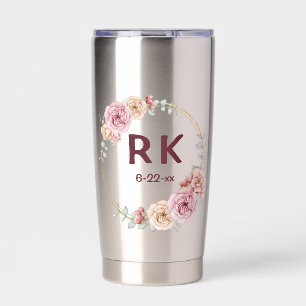 Bruiloft Initialen ingelijst gepersonaliseerde bru Geïsoleerde Drinkbeker