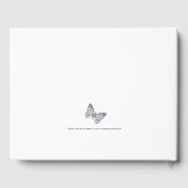 Bruiloft inkten kunst vlinders hemelsblauw gastenb gastenboek (Achterkant)