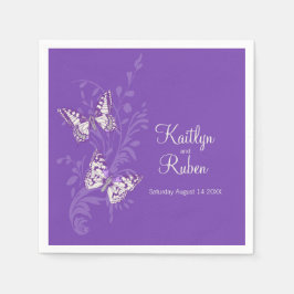 Bruiloft inkten kunst vlinders roze papier onderze servet