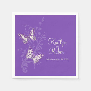 Bruiloft inkten kunst vlinders roze papier onderze servet