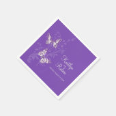 Bruiloft inkten kunst vlinders roze papier onderze servet (Hoek)