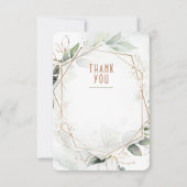 Bruiloft Inlegkaart Bedankt Groen & Goud Landelijk Kaart (Voorkant)