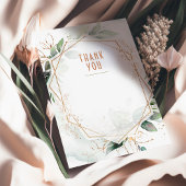 Bruiloft Inlegkaart Bedankt Groen & Goud Landelijk Kaart