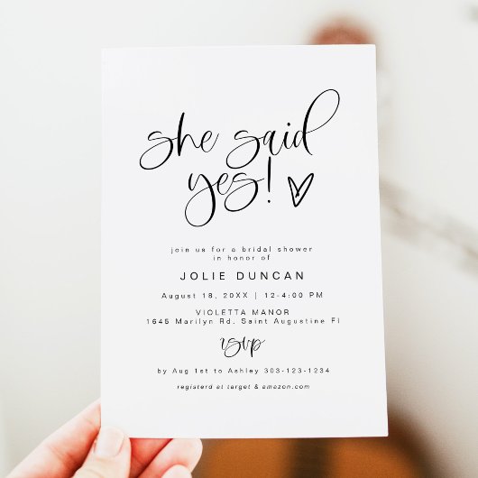 Bruiloft Invitatie, Boho Ze Heeft Ja Gezegd Kaart