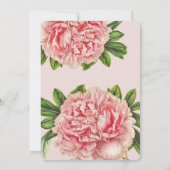 BRUILOFT INVITE chique roze bloemige pioen bloemen Kaart (Achterkant)
