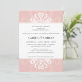 BRUILOFT INVITE formele luxe blush roze 5x7 Kaart (Staand voorkant)