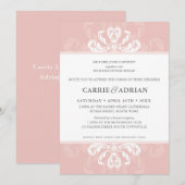 BRUILOFT INVITE formele luxe blush roze 5x7 Kaart (Voorkant / Achterkant)