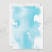 BRUILOFT INVITE modern stijlvol aqua blauw waterve Kaart (Achterkant)