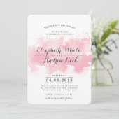 BRUILOFT INVITE stijlvolle chique waterverf blush Kaart (Staand voorkant)