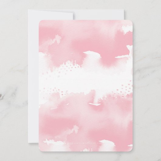 BRUILOFT INVITE stijlvolle chique waterverf blush Kaart (Achterkant)