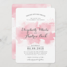 BRUILOFT INVITE stijlvolle chique waterverf blush  Kaart