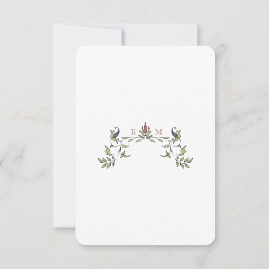 Bruiloft invoegen Dank u kaart  Victoriaans (Achterkant)