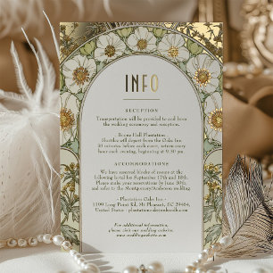 Bruiloft Invoegen INFO Kaart  Art Nouveau Mucha