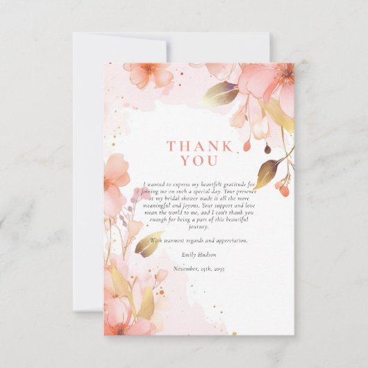 Bruiloft is in Bloei Bruidsfeest Bedankkaart (Voorkant)