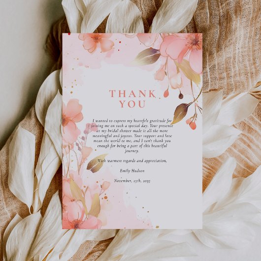 Bruiloft is in Bloei Bruidsfeestje Bedankkaart