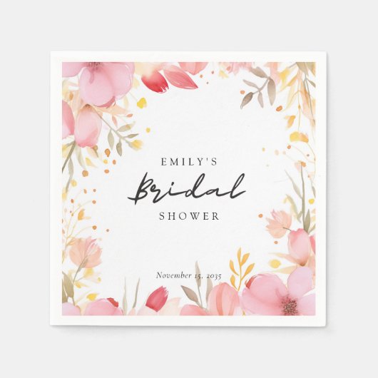 Bruiloft is in bloei bruidsuitnodiging servet (Voorkant)