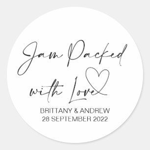 Bruiloft Jam Jar Favor Jam Verpakt met Liefde Ronde Sticker