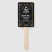 Bruiloft jaren '20 Hand Fan Elegante Art Deco Gats Handwaaier (Achterkant)