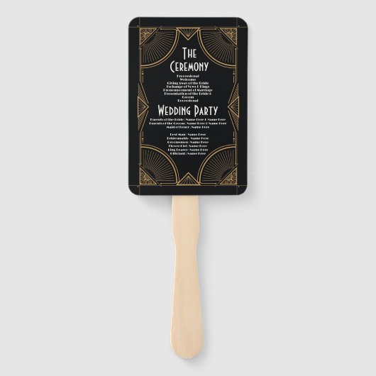 Bruiloft jaren '20 Hand Fan Elegante Art Deco Gats Handwaaier (Achterkant)