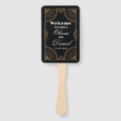 Bruiloft jaren '20 Hand Fan Elegante Art Deco Gats Handwaaier (Voorkant)