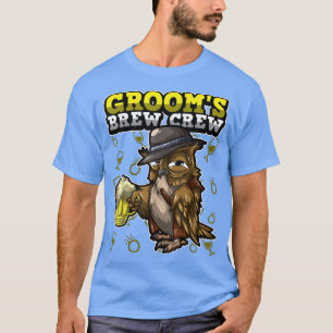 Bruiloft Jonge Man & Bruidsjonkers Drinkende Crew  T-shirt