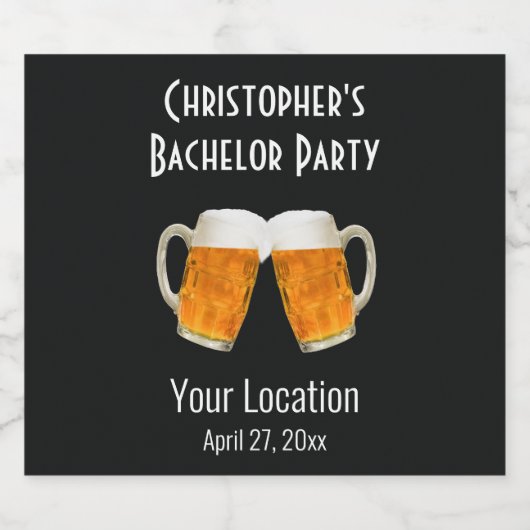 Bruiloft Jonggezellenfeest Bier Proost Bier Etiket (Enkel label)