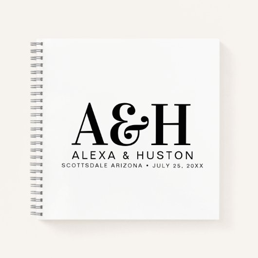 Bruiloft Journal Custom Monogram Planning Notitieb Notitieboek (Voorkant)
