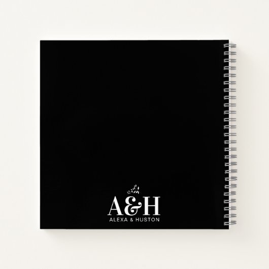 Bruiloft Journal Custom Monogram Planning Notitieb Notitieboek (Achterkant)