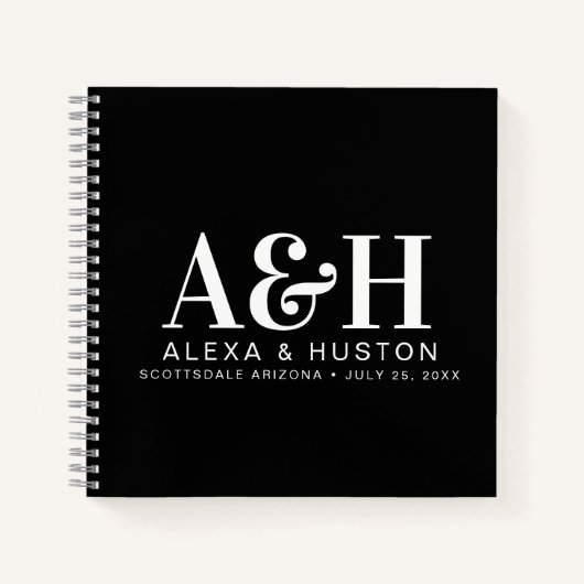Bruiloft Journal Custom Monogram Planning Notitieb Notitieboek (Voorkant)