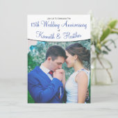Bruiloft Jubileum Aangepast nummer en foto Kaart (Staand voorkant)