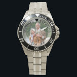 Bruiloft Jubileum aangepaste jaren foto horloge<br><div class="desc">Gepersonaliseerde foto kijken voor uw trouwdag (of personaliseren voor alles wat je wilt!). De sjabloon is ingesteld voor u om uw eigen foto toe te voegen en u kunt ook alle tekst bewerken als u dat wenst. De tekst zit op een semi-transparante randbedekking boven je foto. De voorbeeldtekst luidt "NAME...</div>