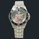 Bruiloft Jubileum aangepaste jaren foto horloge<br><div class="desc">Gepersonaliseerde foto kijken voor uw trouwdag (of personaliseren voor alles wat je wilt!). De sjabloon is ingesteld voor u om uw eigen foto toe te voegen en u kunt ook alle tekst bewerken als u dat wenst. De tekst zit op een semi-transparante randbedekking boven je foto. De voorbeeldtekst luidt "NAME...</div>