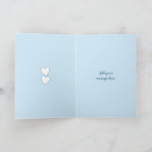 Bruiloft Jubileum blauw en wit foto Kaart (Binnen)