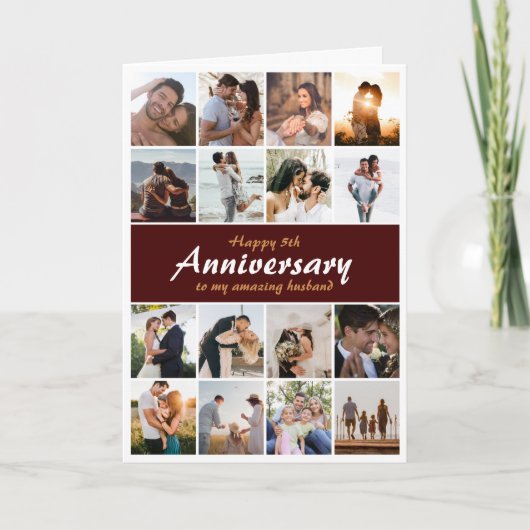 Bruiloft Jubileum Collage aanpassen | Foto Kaart (Voorkant)