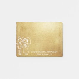 Bruiloft Jubileum dank u Grungy Gold Post-it® Notes