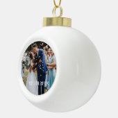 Bruiloft Jubileum Eerste Kerstmis Keramische Bal Ornament (Rechts)
