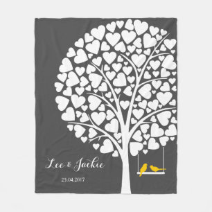 Bruiloft Jubileum Fleece Deken gepersonaliseerd