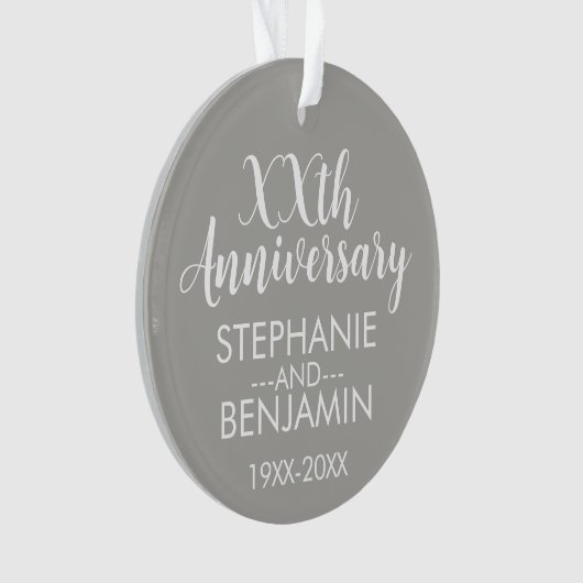 Bruiloft Jubileum - Foto op rug - Zilver Ornament (voorkant)