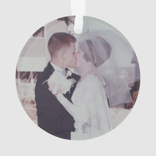 Bruiloft Jubileum - Foto op rug - Zilver Ornament (achterkant)