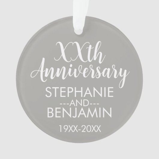 Bruiloft Jubileum - Foto op rug - Zilver Ornament (voorkant)