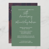 Bruiloft Jubileum & foto - Sage Green Modern Kaart (Voorkant / Achterkant)
