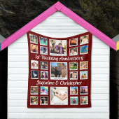 Bruiloft Jubileum Fotocollage Fleece Deken