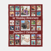 Bruiloft Jubileum Fotocollage Fleece Deken (Voorkant)