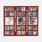 Bruiloft Jubileum Fotocollage Fleece Deken (Voorkant (Horizontaal))