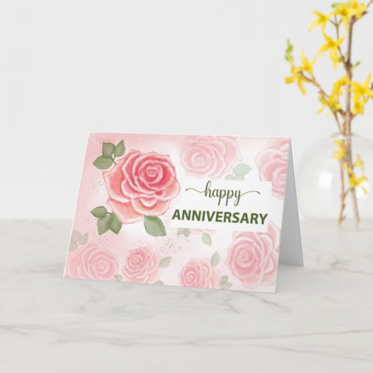 Bruiloft Jubileum Gefeliciteerd Waterverf Kaart (Gele Bloem)