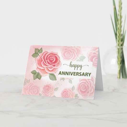 Bruiloft Jubileum Gefeliciteerd Waterverf Kaart (Voorkant)