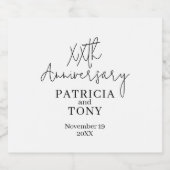 Bruiloft Jubileum gepersonaliseerde BW Modern Bier Etiket (Enkel label)