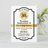 Bruiloft Jubileum gouden elegante uitnodigingskaar Kaart (Staand voorkant)